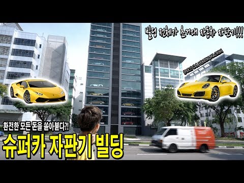 슈퍼카 자판기 빌딩 가보았다! 환전한 모든 돈을 자판기에 넣는 허팝?! (Car Vending Machine)